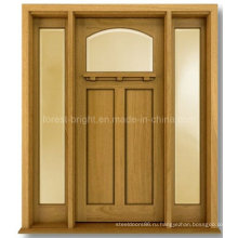 Мастер стиля экстерьера прочная деревянная дверь с двумя боковыми Литес
